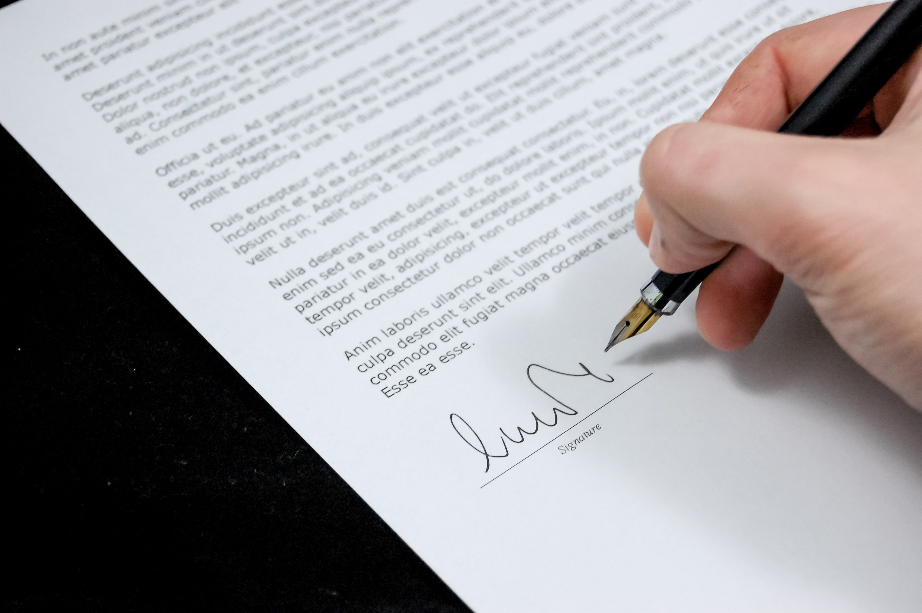 agreement documents sign